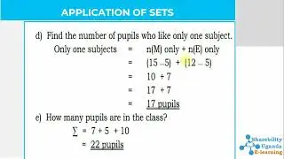P5 Mathematics Topic: APPLICATION OF SETS AND RELATED QUESTIONS AND ANSWERS PART B