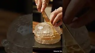 Glass White transparent Burger with honey patty inside 😶&zwj;🌫️🤤 | #youtubeshorts #viralvideo #aivideo
