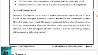 Lecture Video_15EE81_Module-4_Generation and Absorption of Reactive Power_Gunasekari R