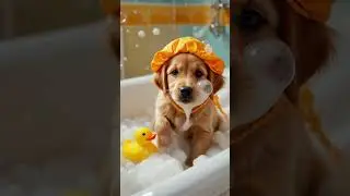 Cute Dog Enjoying Bath 🐶❤️🛁🧼