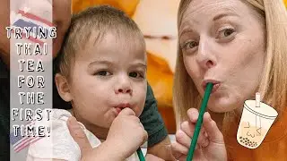[AMWF] Our Half Thai Son tries Thai Tea for the First Time! // Pop Eats! (Thai Subtitles)