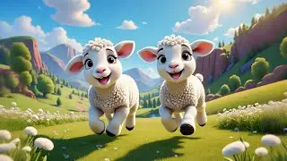 Six Happy Lambs Skip Through the Field | Lamb Song for Kids | Fun Farm Animal Nursery Rhyme