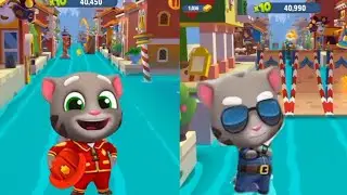 Talking Tom Gold Run Fireman Tom vs Agent Tom Gameplay