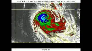 Southern Hemisphere Hurricane Season Timelapse: Tracked Storm #24 - Tropical Cyclone Irondro