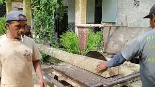 Hard Work Cutting Wood With a Circular Saw 