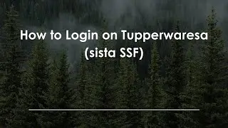 How to Login on Tupperwaresa (sista SSF)