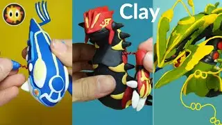 Legendary Pok&eacute;mon Figures Making - Primal Groudon/ Primal kyogre /Mega Rayquaza Dragon| Clay Art