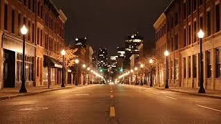 Lonely City Streets at Night Ambience with Soft Traffic Sounds