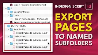 InDesign Script Export Pages To Subfolders