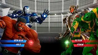 Iron Man & Red Hulk VS Green Venom & Ultron - Marvel vs Capcom Infinite 4K