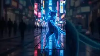 Neon Cyber Cat 🐾 | Futuristic Cat Dance | Sci-Fi Cat Short 2025