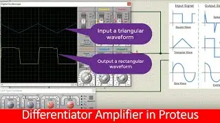 how to simulate differentiator amplifier in Proteus tutorial