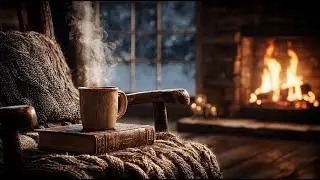 Relaxing Acoustic Guitar for Stress Relief & Deep Warmth | Cozy Fireplace Cabin (2 Hours)