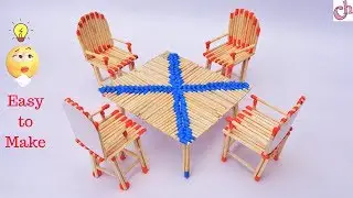 Matchstick Art: How to make Matchstick Chair & Table