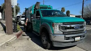 Small Rear Loader Garbage Truck on Heavy Trash Cans! - Garbage Man POV