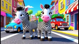 Baby Zebra Learns the Road Rules 🦓🚦 | 3D Animated Nursery Rhyme for Kids