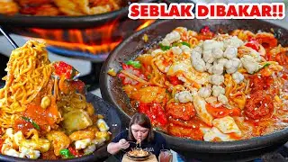 NAGIH BANGET!! MAKAN SEBLAK PEDAS TAPI DIBAKAR DIATAS COET!!