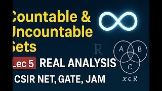 Real Analysis Lec 5  Countable & Uncountable Sets with Examples| CSIR NET, GATE, JAM