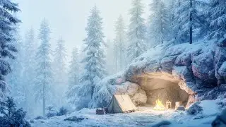 Snow, Silence & Slow Time 🌲 Winter Forest Camp White Noise for Deep Sleep (No Music)