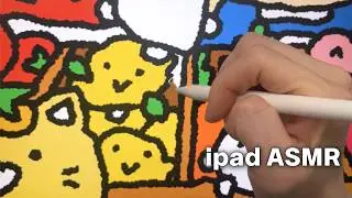 No Talking iPad Drawing ASMR | 🍅 Fruit Shop Illustration✏️white noise
