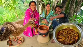 Cooking duck meat in clay pot || Duck meat recipe || How to cook duck meat || Village food