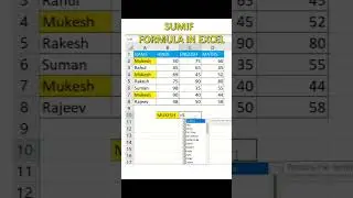 Sumif function in Excel Tricks #kingcomputerrupesh#excel #excelformula #viral