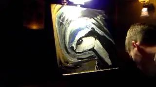 Live painting tv Badger totem Kenneth Fuller