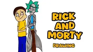 Rick and Morty drawing in simple steps | drawtales by swetha