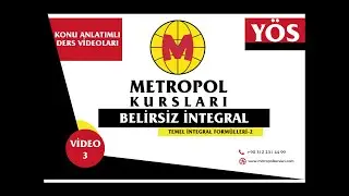 Y&Ouml;S - İntegral - Belirsiz İntegral / Temel İntegral Form&uuml;lleri (2) - Video 3