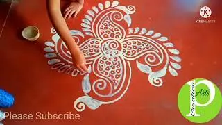 Round Alpona for Laxmi Puja I Puja Ghosh #Alpona #Jhoti #pujaghosh #laxmipujaalpona