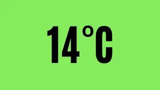 count up 0 to 50 Celsius (black speed 0.5s) green screen