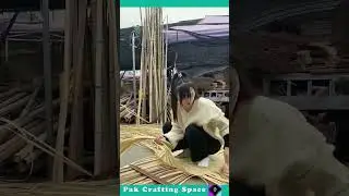 The Process Of Making A Handmade Bamboo Mat
