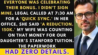 $150,000 Adjustment &mdash; Everyone Celebrated Their Bonus, I Didn't Sign Mine After Legal Called...