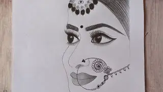 Bridal Drawing Easy || Indian Bride Drawing || How to draw a beautiful traditional bridal easy #art