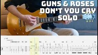 Guns & Roses Don't Cry Solo Cover Lesson with TABS