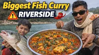 Freshly caught Pot Pre fish 🐟Cooked during riverside camping 🌿🔥