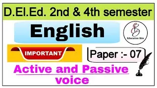 Deled 4th & 2nd semester English classes/ Active passive voice/ Deled second fourth semester English