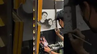Amazing Artists at MBK Centre, Bangkok. Portrait painting. #painting #canvaspainting #thailand