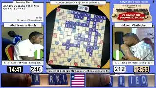 Abdulmumin Jimoh vs Hakeem Olaribigbe | Scrabblemania 3.0 R20 | #ScrabbleEventsTV