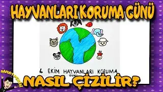 4 Ekim Hayvanları Koruma G&uuml;n&uuml; Resmi Nasıl &Ccedil;izilir? 🎨✏️