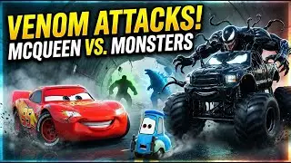 LIGHTNING MCQUEEN vs VENOM! 🕷️ Scary Tunnel Chase with HULK & GODZILLA!