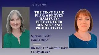 The CEO's Game Plan: 6 Proven Habits to Elevate Your Business and Productivity with Donna Dube