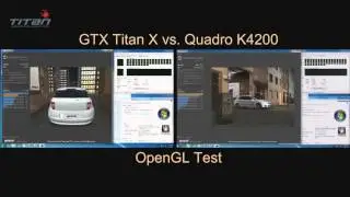GTX Titan X vs  Nvida Quadro K4200 Open GL Cinebench Benchmark