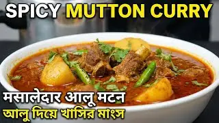 Spicy Mutton Curry with Potatoes | मसालेदार आलू मटन करी | আলু দিয়ে খাসির মাংসের ঝোল