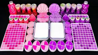 Slime Mixing Random ASMR 🌈 Pink vs Purple SEASHELLS Slime Mixing Random 분홍색 vs 보라색 조개껍질 슬라임
