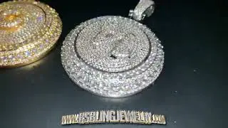 Spinning Diamond QC Necklace with Custom Initials by BIG SAMY BLING JEWELRY