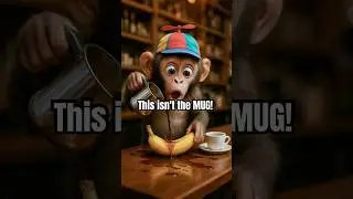 Baby Monkey Barista FAIL 😱☕ | Coffee on Banana?! #monkey