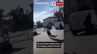 Russian kamikaze drone hits building in Ukraine's Kharkiv