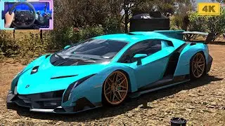 1337HP Lamborghini Veneno - Forza Horizon 5 / Logitech G923 Steering Wheel / 4K Gameplay