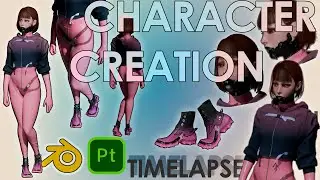 GIRL IN PINK | 3D CHARACTER CREATION  | TIMELAPSE  | FROM CONCEPT ART TO 3D MODEL